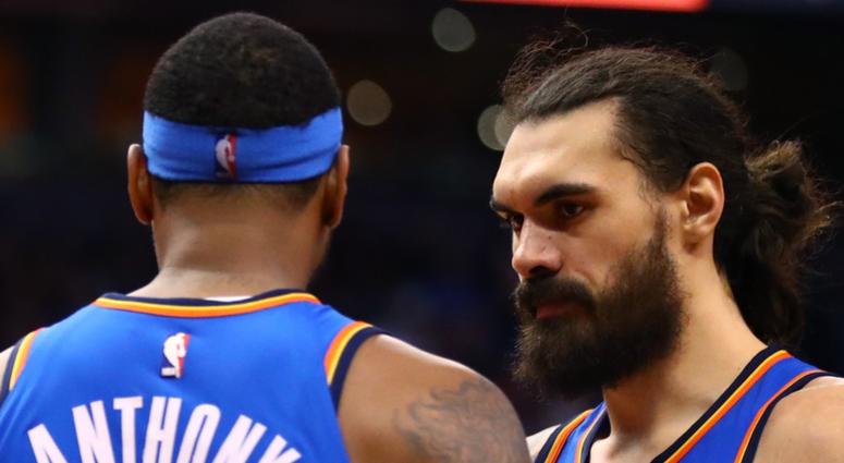 Steven Adams, Russell Westbrook, Carmelo Anthony