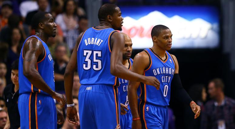 Kevin Durant, Kendrick Perkins, Russell Westbrook Kevin Durant, Kendrick Perkins, Russell Westbrook