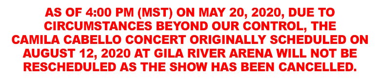 SHOW CANCELLED