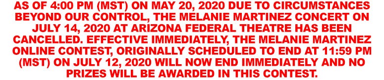 SHOW CANCELLED