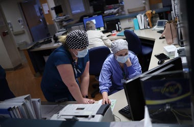 Frontline workers at hospital