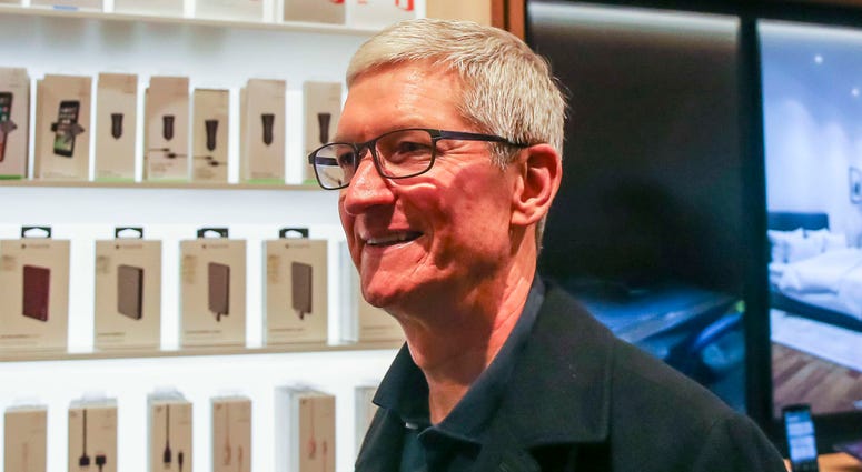 Apple CEO Tim Cook March 27, Chicago, IL, USA; Apple chief executive officer Tim Cook makes an appearance at Chicago's Michigan Avenue Apple Store after an Apple's education-focused event at Lane Technical College Preparatory High School. Mandatory Credit: Rodney White-USA