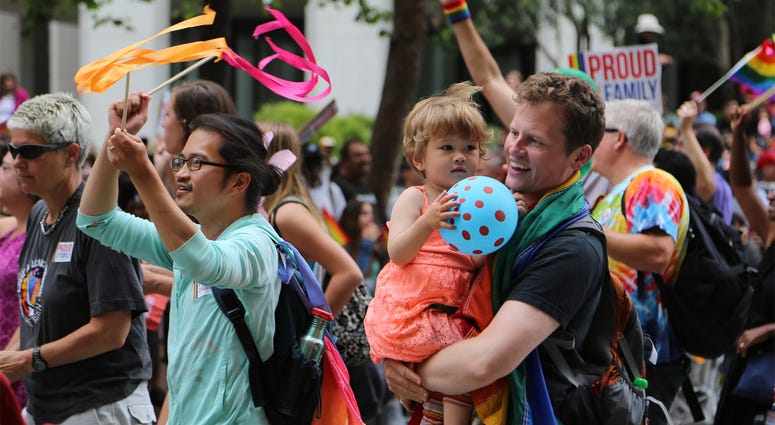 San Francisco LGBTQ Pride Parade People participate in the annual LGBT Pride Parade in San Francisco, the United States, June 28, 2015. Local people gathered here on Sunday to celebrate the lesbian, gay, bisexual and transgender community. The U.S. Supreme Court on Friday ruled that ther