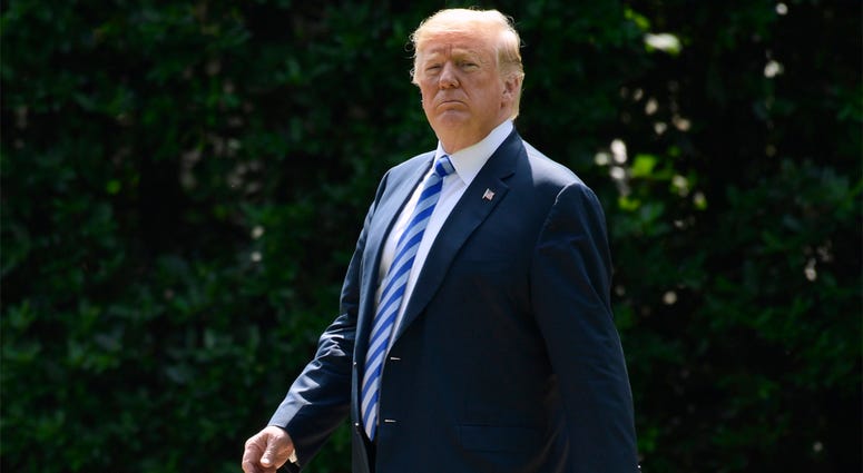 AP18152721383485 In this June 1, 2018, photo, President Donald Trump walks to Marine One on the South Lawn of the White House in Washington, as he heads to Camp David for the weekend. Lawyers for President Donald Trump and Summer Zervos, a former “Apprentice” contestant w