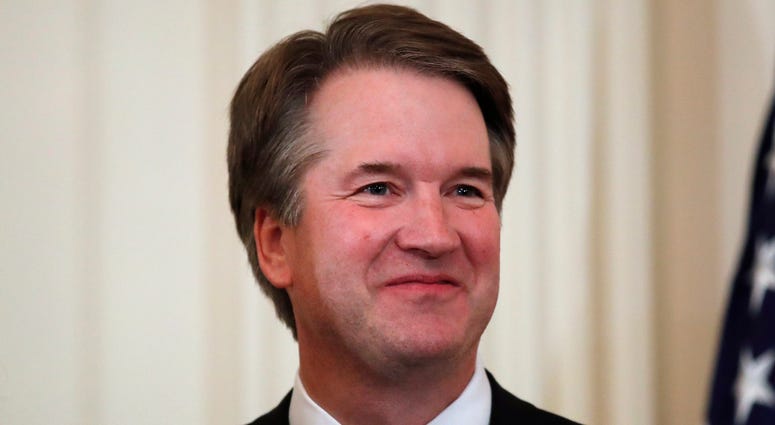 AP18232679959199 In this July 9, 2018, file photo, Judge Brett Kavanaugh, President Donald Trump's Supreme Court nominee stands in the East Room of the White House in Washington. Kavanaugh suggested that attorneys preparing to question President Bill Clinton in 1998 seek
