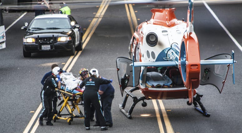 Calstar responders handle a medical emergency on the Mendocino County coast. Calstar responders handle a medical emergency on the Mendocino County coast.