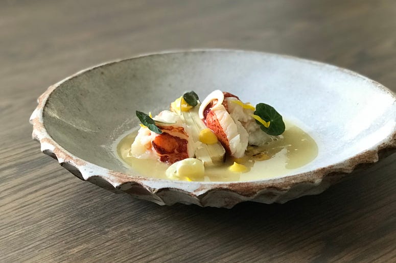 'Lobster with Hearts of Palm and Corn' by Chef Kim Alter 'Lobster with Hearts of Palm and Corn' by Chef Kim Alter