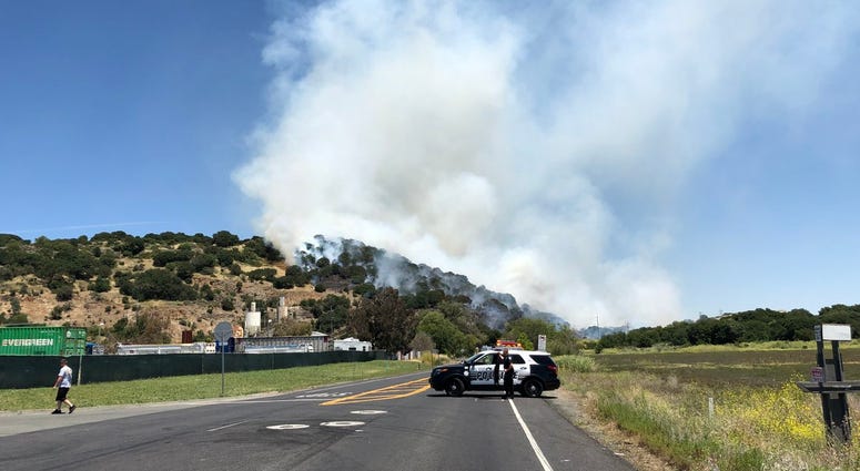 A brush fire in Solano County near Cordelia on June 7, 2019. A brush fire in Solano County near Cordelia on June 7, 2019.