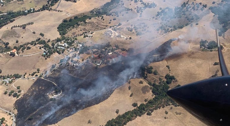Cal Fire said that two buildings were destroyed by the Aborn Fire in San Jose on July 15, 2019. Cal Fire said that two buildings were destroyed by the Aborn Fire in San Jose on July 15, 2019.