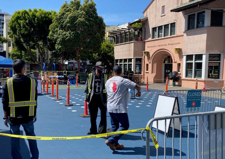 A COVID-19 testing center in San Francisco's Tenderloin neighborhood A Place To Shelter: SF's Tenderloin becomes epicenter as pandemic converges with homelessness crisis