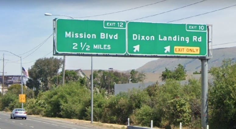 Dixon Landing Road freeway sign Dixon Landing Road freeway sign