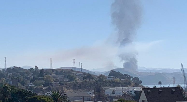 A fire was burning at the NuStar fuel facility in Crockett on Oct. 15, 2019. A fire was burning at the NuStar fuel facility in Crockett on Oct. 15, 2019.