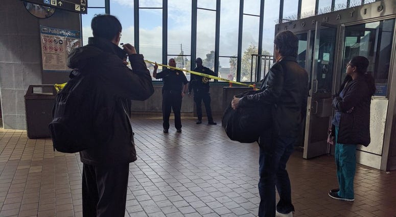 Police used a Taser on a suspect at the West Oakland BART station who they say had injured a rider with a box cutter on Oct. 18, 2019. Police used a Taser on a suspect at the West Oakland BART station who they say had injured a rider with a box cutter on Oct. 18, 2019.