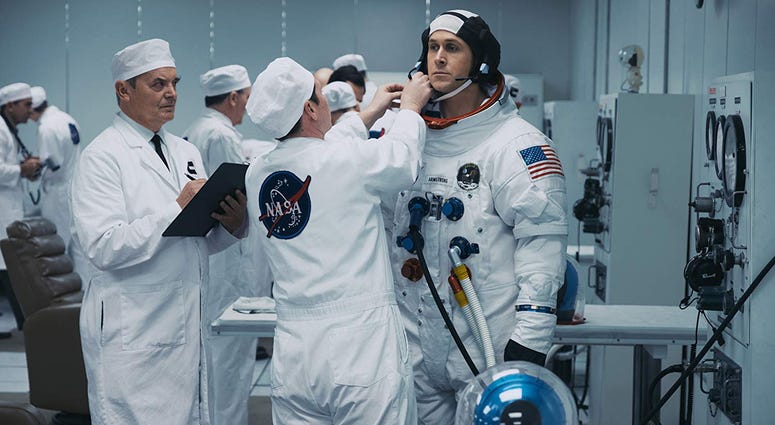 Ryan Gosling in 'First Man' Ryan Gosling in 'First Man' (Photo credit: Daniel McFadden - © 2018 Universal Studios)