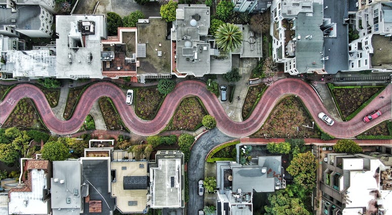 Lombard Street in San Francisco. Lombard Street in San Francisco.