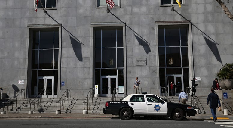 A San Francisco police car sits parked in front of the Hall of Justice on February 27, 2014. A San Francisco police car sits parked in front of the Hall of Justice on February 27, 2014.