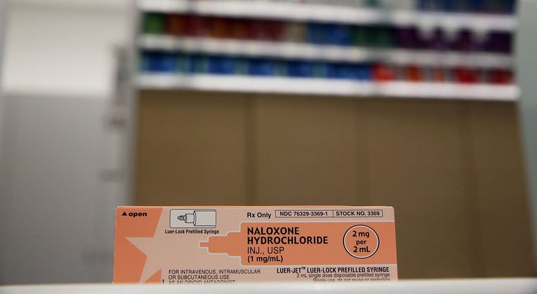 A box of the overdose antidote Naloxone Hydrochloride sits on a counter at a Walgreens store on February 2, 2016 in New York City. A box of the overdose antidote Naloxone Hydrochloride sits on a counter at a Walgreens store on February 2, 2016 in New York City.