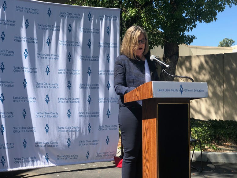 Santa Clara County Health Officer Dr. Sara Cody speaks at a media briefing unveiling new school guidelines during the pandemic. Santa Clara County Health Officer Dr. Sara Cody speaks at a media briefing unveiling new school guidelines during the pandemic.
