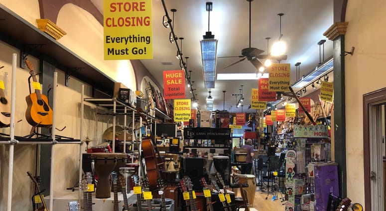 Haight-Ashbury Music Center holds a liquidation sale as its owner, Massoud Badakshan, plans to close its doors on Monday after 40 years in business.