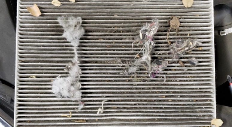 Clogged cabin air filter Clogged cabin air filter