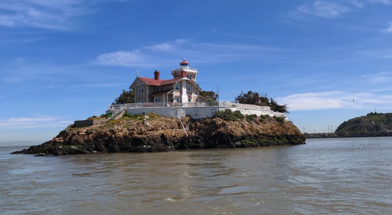 The East Brother Light Station in the San Francisco Bay near Richmond. The East Brother Light Station in the San Francisco Bay near Richmond.