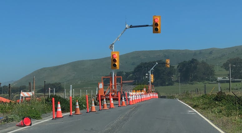 Caltrans has begun working on a section of Highway 1 near Bodega Bay that has been crumbling. Caltrans has begun working on a section of Highway 1 near Bodega Bay that has been crumbling.