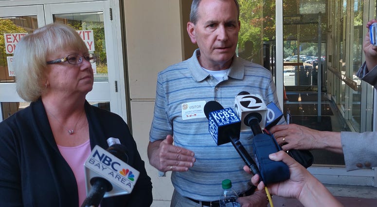 Kathy and Chris Cutshall speak to reporters on July 15, 2019 in Santa Rosa before the sentencing of Shaun Michael Gallon who murdered their daughter Lindsay Cutshall in 2004. Kathy and Chris Cutshall speak to reporters on July 15, 2019 in Santa Rosa before the sentencing of Shaun Michael Gallon who murdered their daughter Lindsay Cutshall in 2004.
