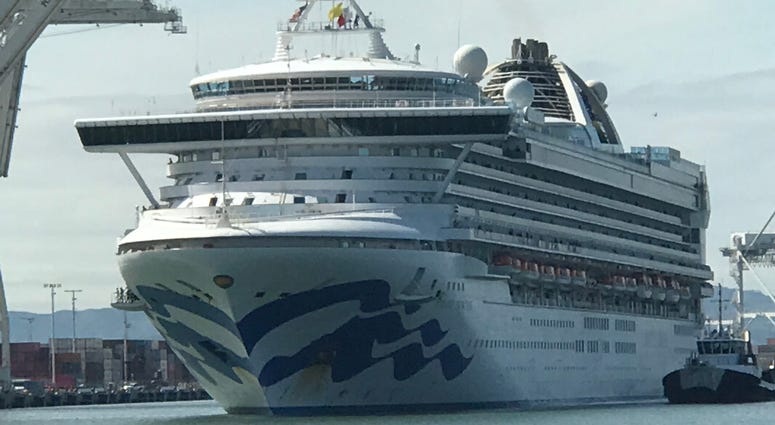 The Grand Princess cruise traveled through the San Francisco Bay on March 9 to dock in the Port of Oakland carrying crew and passengers who'd been infected with the coronavirus. The Grand Princess cruise traveled through the San Francisco Bay on March 9 to dock in the Port of Oakland carrying crew and passengers who'd been infected with the coronavirus.