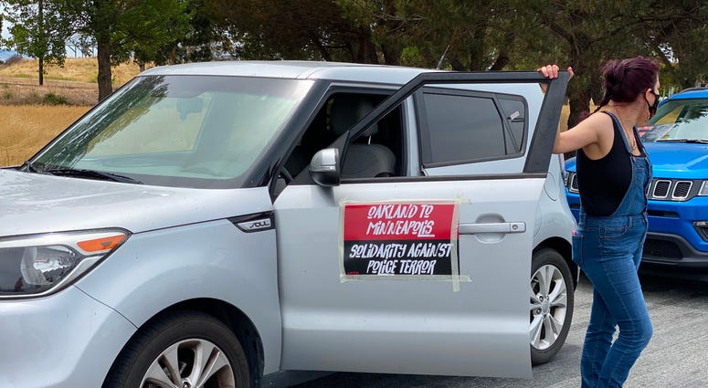 The Anti Police-Terror Project is leading a car caravan demanding justice for George Floyd, Breonna Taylor & Steven Taylor in Oakland on May 31, 2020