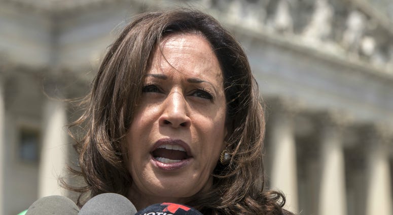 An aide to Sen. Kamala Harris says fake accounts regularly pop up on Facebook that seek to spread false information about the California senator.