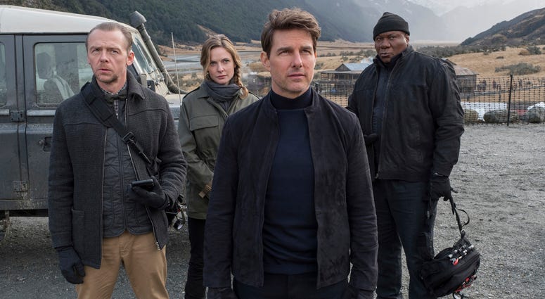 Simon Pegg, Rebecca Ferguson, Tom Cruise and Ving Rhames in "Mission: Impossible - Fallout" Simon Pegg, Rebecca Ferguson, Tom Cruise and Ving Rhames in a scene from "Mission: Impossible - Fallout." (David James/Paramount Pictures and Skydance via AP)