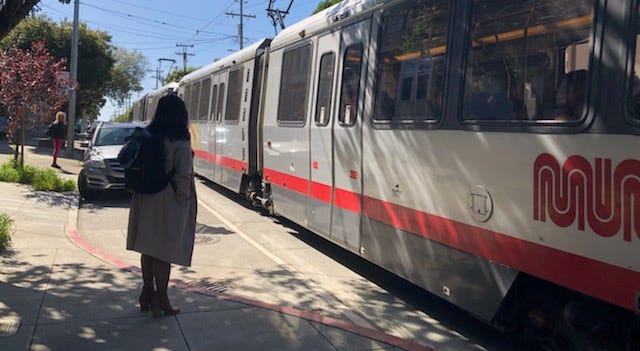 The N-Judah line on San Francisco's Muni system runs to Ocean Beach. The N-Judah line on San Francisco's Muni system runs to Ocean Beach.