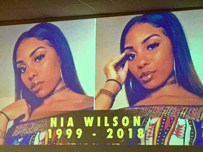 Mourners gathered on August 3 for the funeral of Nia Wilson, an Oakland teenager who was fatally stabbed at a BART station last month.