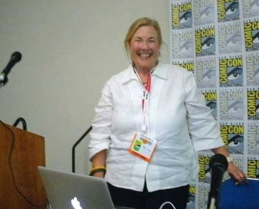 Nicky Wheeler-Nicholson Nicky Wheeler-Nicholson as moderator of a panel at Comic-Con in San Diego in 2015.