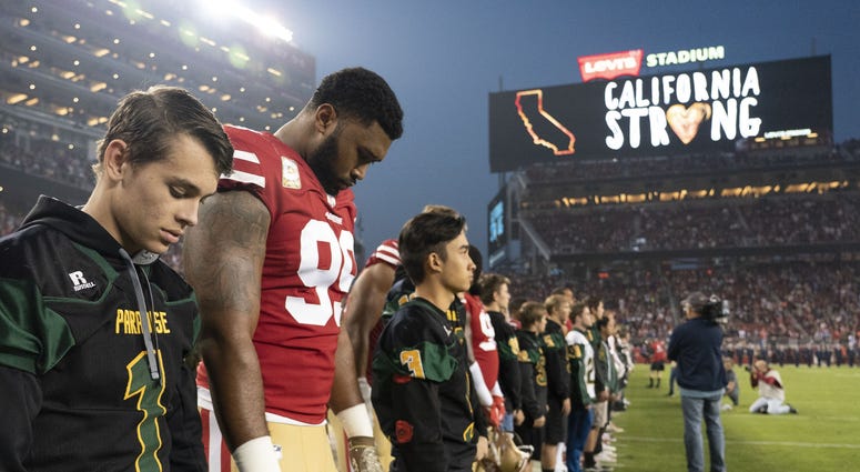 Paradise High School Football Players Join San Francisco 49ers On Field