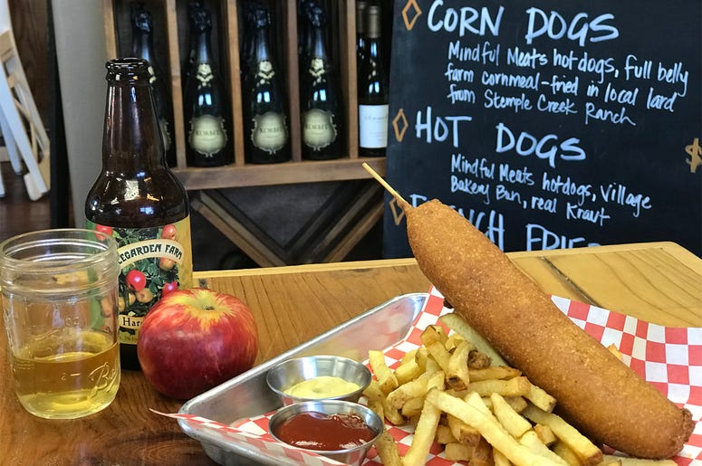 Ryan & Samantha Ramey's 'Farm-to-Table' Corn Dog Ryan & Samantha Ramey's 'Farm-to-Table' Corn Dog (Photo credit: Foodie Chap/Liam Mayclem)