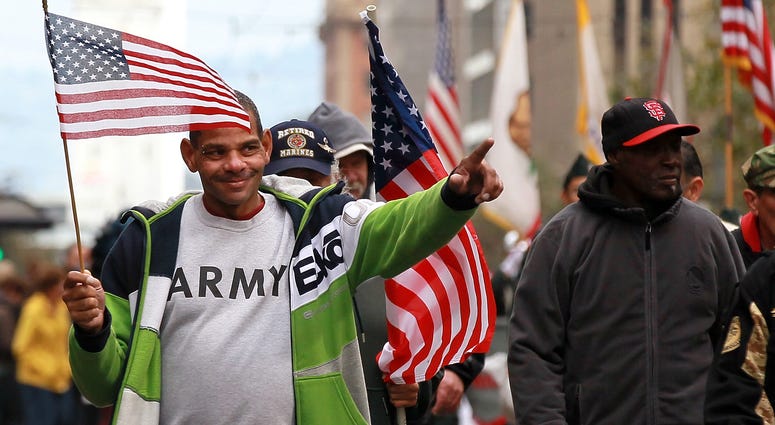 A U.S. Army veteran acknowledges the crowd during the 92nd Annual San Francisco Veterans Day Parade on November 11, 2011. This Sunday’s parade will begin at 11am from The Embarcadero at North Point Street. A U.S. Army veteran acknowledges the crowd during the 92nd Annual San Francisco Veterans Day Parade on November 11, 2011. This Sunday’s parade will begin at 11am from The Embarcadero at North Point Street.