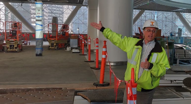 Dennis Terchon with the Transbay Joint Powers Authority during a tour of the Salesforce Transit Center in San Francisco. Dennis Terchon with the Transbay Joint Powers Authority during a tour of the Salesforce Transit Center in San Francisco.