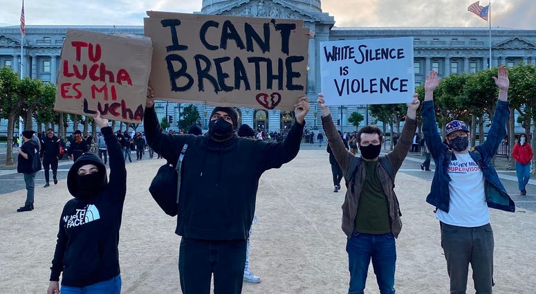 Demonstrations in San Francisco over the death of George Floyd.