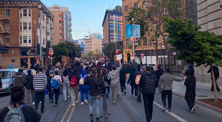 Demonstrations in San Francisco over the death of George Floyd.