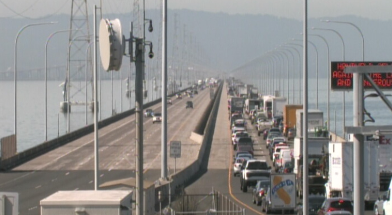 There are significant delay on the San Mateo Bridge where a tow truck collided into the center barrier on October 9.