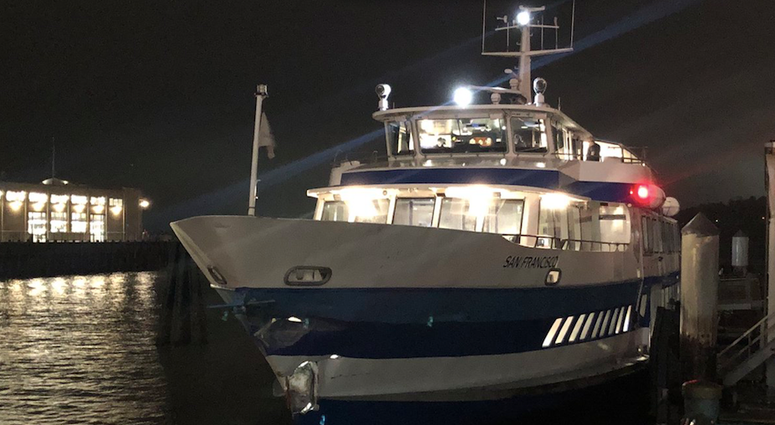 The Coast Guard is investigating the cause of a Golden Gate Ferry crash that injured two people at the San Francisco Ferry Building.