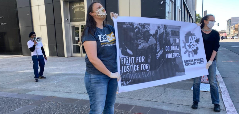 Protests outside of Oakland Police headquarters over the death of George Floyd in Minneapolis. Protests outside of Oakland Police headquarters over the death of George Floyd in Minneapolis.