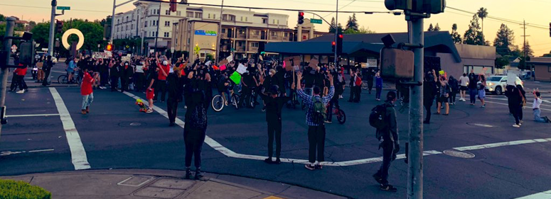 A protest Monday night on the streets of Santa Rosa. A protest Monday night on the streets of Santa Rosa.