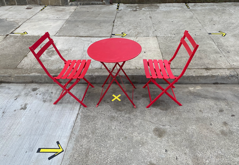A new socially-distanced outdoor dining set up at a Bayview District restaurant. A new socially-distanced outdoor dining set up at a Bayview District restaurant.