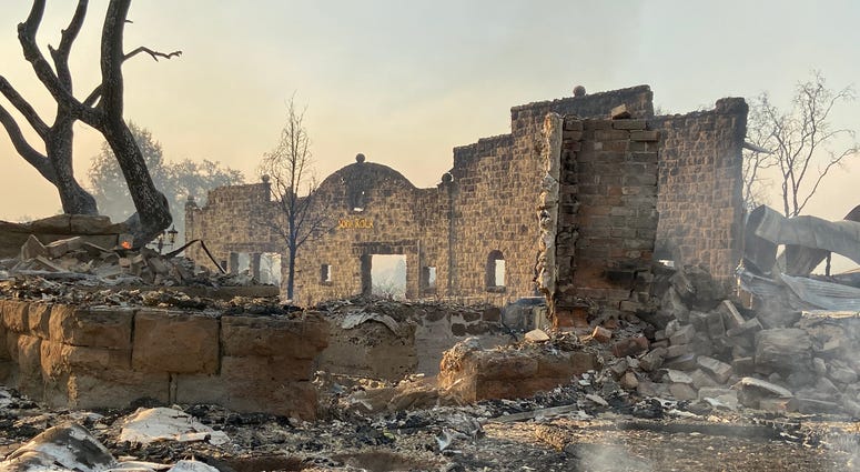 The remnants of Soda Rock Winery in Healdsburg, which was destroyed by the Kincade Fire, are seen on Oct. 27, 2019. The remnants of Soda Rock Winery in Healdsburg, which was destroyed by the Kincade Fire, are seen on Oct. 27, 2019.