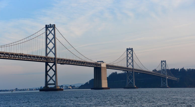 Feb 4, 2016; San Francisco, CA, USA; General view of the Bay Bridge prior to Super Bowl 50. Feb 4, 2016; San Francisco, CA, USA; General view of the Bay Bridge prior to Super Bowl 50.