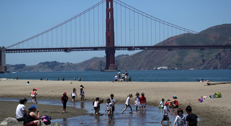 June 11, 2019. San Francisco in the midst of a three day heat wave with 100 degree days. Crissy Field, East Beach San Francisco Heat Wave