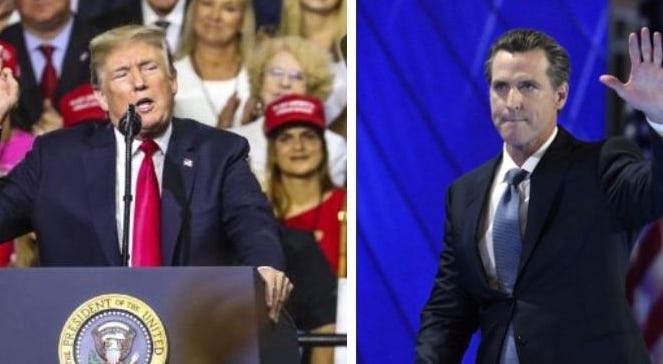 Donald Trump and Gavin Newsom Photo Montage Donald Trump and Gavin Newsom Photo Montage