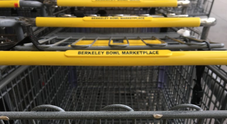 Shopping carts at the Berkeley Bowl. Shopping carts at the Berkeley Bowl.